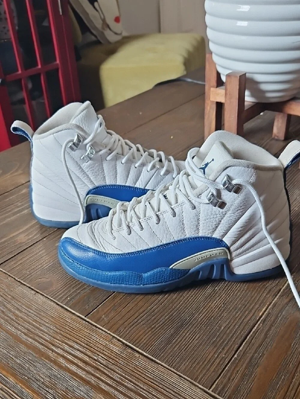 Nike Air Jordan 12 Retro Men’s Shoes - White & Blue